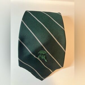 Vintage Countess Wara Tie Green White Striped Mens 57” 3 3/4"